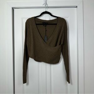 House Of Harlow 1960 Women’s Cross Front Sweater Wool Cashmere Blend XL NWT